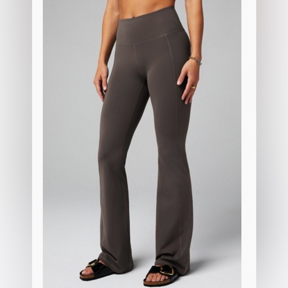 Fabletics Taupe Oasis PureLuxe High-Waisted Kick Flare